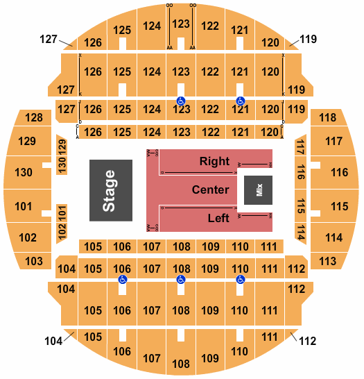 Bojangles Coliseum (formerly Cricket Arena) Seating Chart