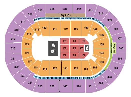 BOK Center Endstage 4 Seating Chart