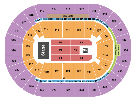 BOK Center Endstage 6 Seating Chart
