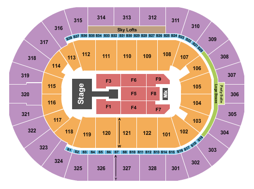BOK Center Endstage Catwalk 2 Seating Chart