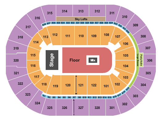 BOK Center Endstage GA Floor 2 Seating Chart