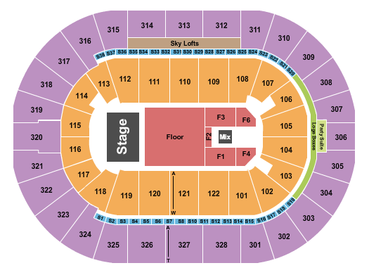 BOK Center Endstage GA Pit 2 Seating Chart