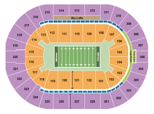 BOK Center Indoor Football Seating Chart