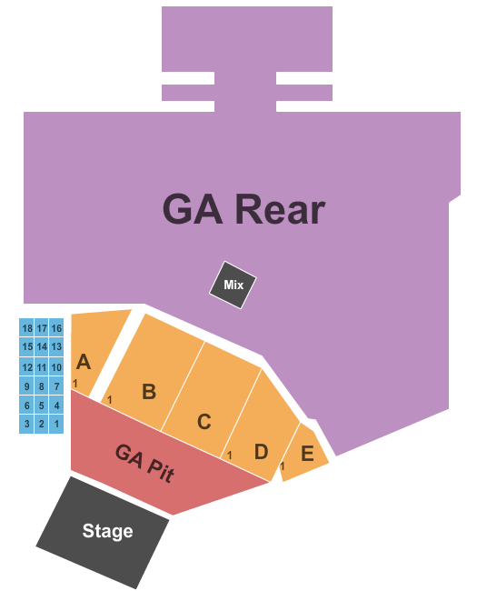 Champions Square At Caesars Superdome Endstage w/ GA Pit & Reserved Seating Chart