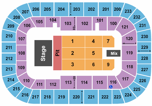 Bon Secours Wellness Arena Endstage GA Pit Seating Chart