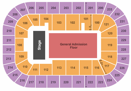 Bon Secours Wellness Arena Endstage GA Lower Bowl Seating Chart