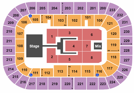 seating chart for Bon Secours Wellness Arena - Tobymac - eventticketscenter.com
