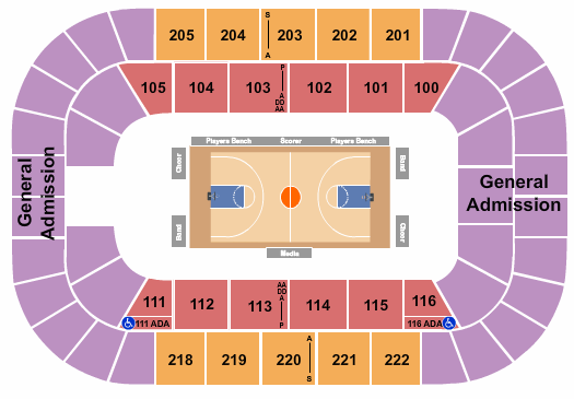 Bon Secours Wellness Arena Basketball - Womens Tourney Seating Chart