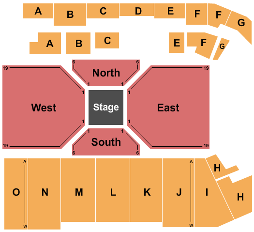 Bonnetts Energy Arena at Bonnetts Energy Centre Center Stage Seating Chart