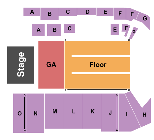 Bonnetts Energy Arena at Bonnetts Energy Centre Endstage GA Floor 2 Seating Chart