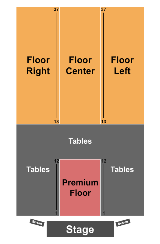 Graham Field House At Bonnyville & District Centennial Centre Endstage - Premium Floor & Tables Seating Chart