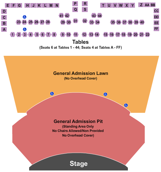 Koka Booth Amphitheatre At Regency Park Endstage Pit Seating Chart