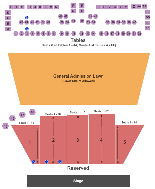 Koka Booth Amphitheatre At Regency Park Reserved Lawn Table Seating Chart