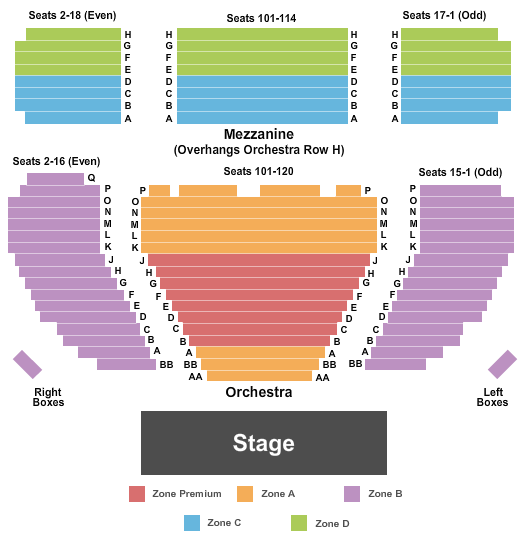 seating chart for Booth Theatre - End Stage - IntZone - eventticketscenter.com