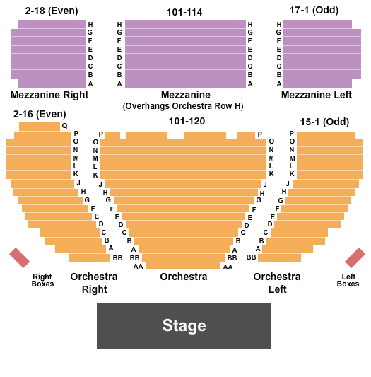 Booth Theatre Seating Map
