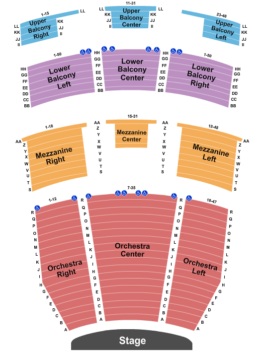 Broken Arrow Performing Arts Center Endstage Seating Chart
