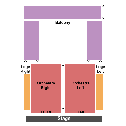 Bowker Auditorium in Stockbridge Hall Center Stage Seating Chart