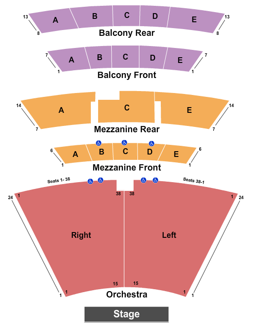 Braden Auditorium Endstage_No Pit Seating Chart