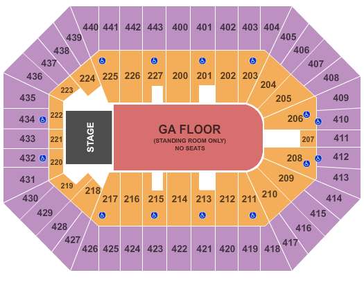 BMO Harris Bradley Center Endstage GA Floor Seating Chart