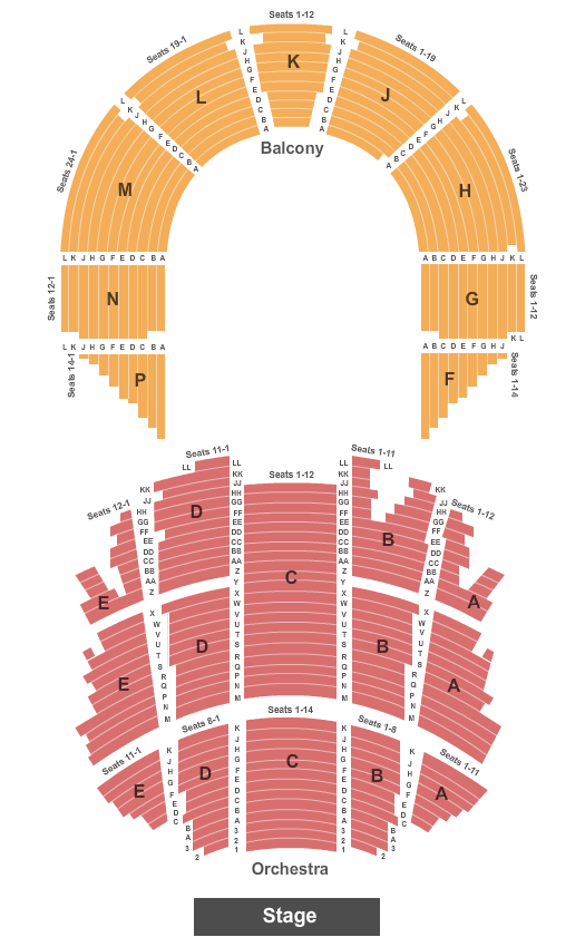 Brady Theater Interactive Seating Chart
