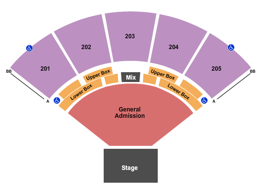 Brandon Amphitheater Endstage GA Lower Seating Chart