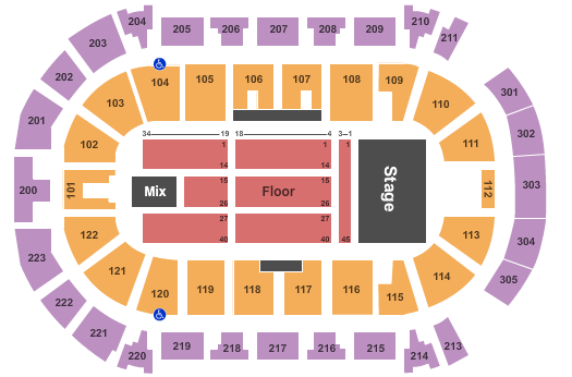 Brandt Centre - Evraz Place Full Concert Seating Chart