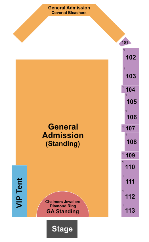 Breese Stevens Field Endstage GA & Rsvd Seating Chart