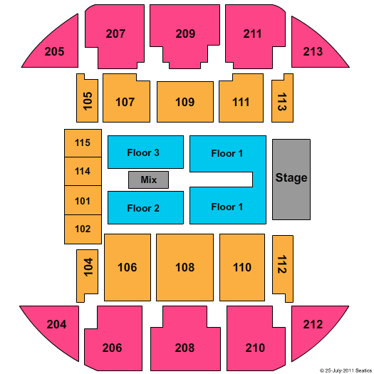 Brick Breeden Fieldhouse Reba Seating Chart