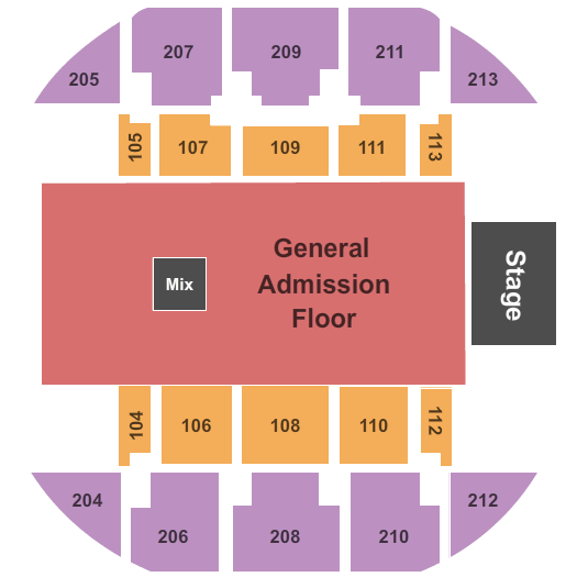 Brick Breeden Fieldhouse Shine Down Seating Chart