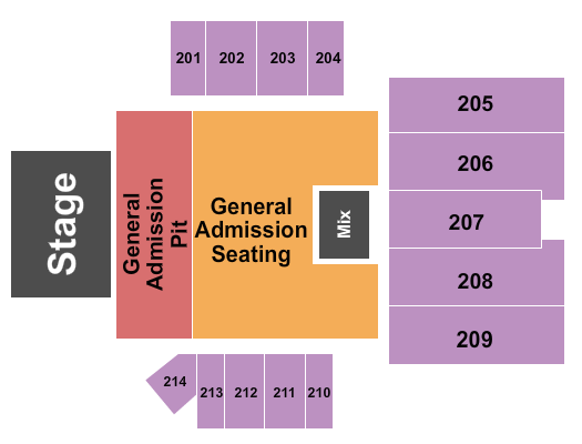 Bridge View Center Expo Hall End Stage Pit 2 Seating Chart