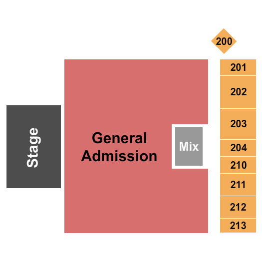 Bridge View Center Expo Hall GA Floor/RSV 200s Seating Chart