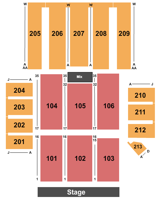 Bridge View Center Expo Hall Comedy Seating Chart