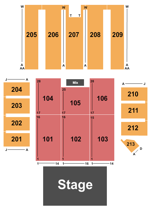 Bridge View Center Expo Hall Endstage 2 Seating Chart