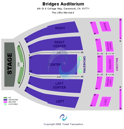 Bridges Auditorium End Stage Seating Chart