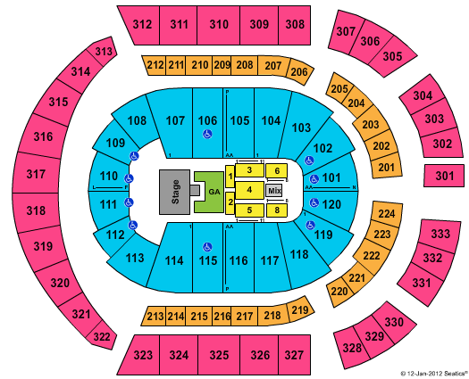 Bridgestone Arena $Default Seating Chart