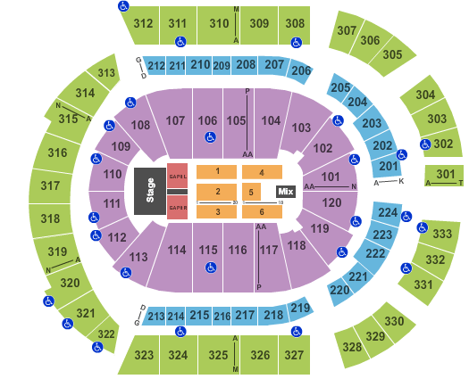 Bridgestone Arena 5 Seconds of Summer Seating Chart