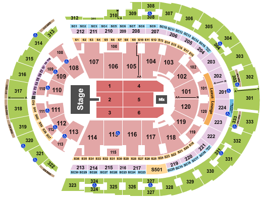 Bridgestone Arena 85 South Seating Chart