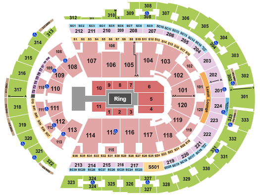 Bridgestone Arena AEW Seating Chart