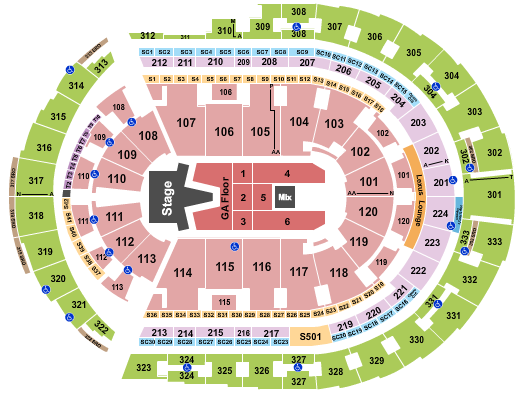 Bridgestone Arena AJR Seating Chart