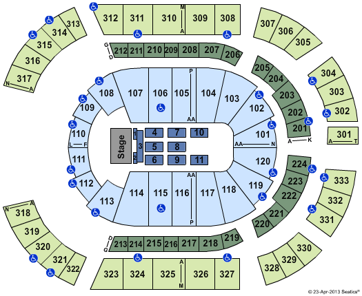 Bridgestone Arena American Idol - 2013 Seating Chart