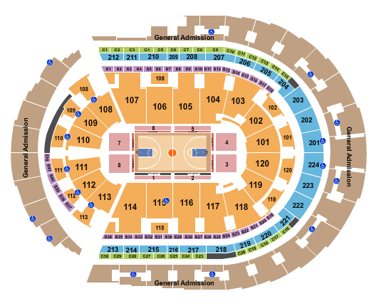 Bridgestone Arena Basketball 2 RO Seating Chart