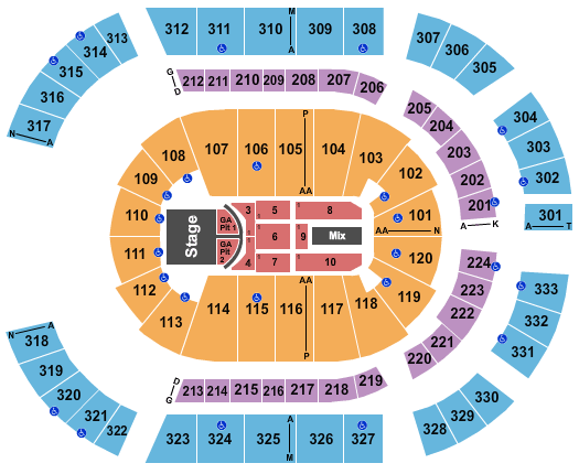 Bridgestone Arena Brad Paisley Seating Chart