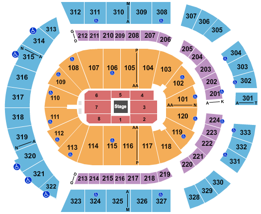 Bridgestone Arena Center Stage 2 Seating Chart