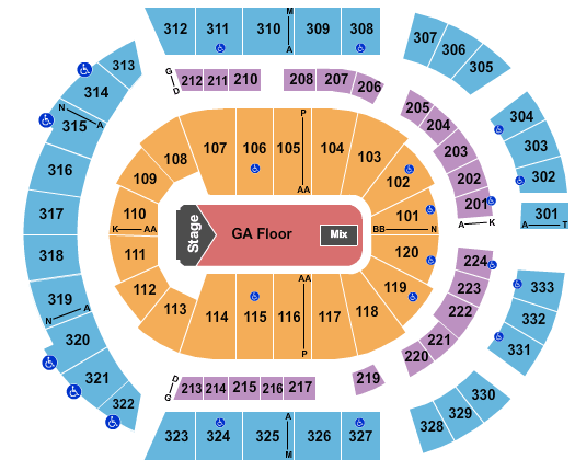 Bridgestone Arena Chance the Rapper Seating Chart