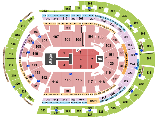Bridgestone Arena Seating Chart