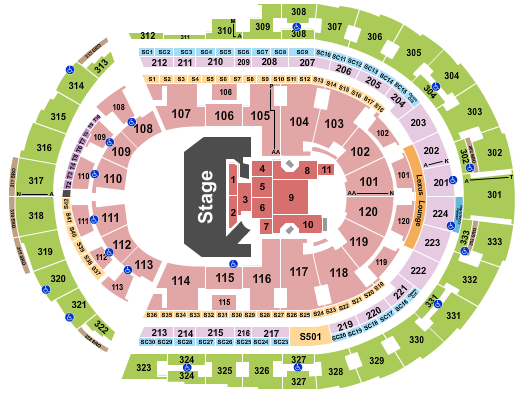 Bridgestone Arena CMA Awards Seating Chart