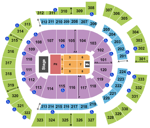 Bridgestone Arena Dave Matthews Band Seating Chart