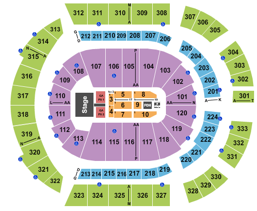 Bridgestone Arena Dierks Bentley Seating Chart