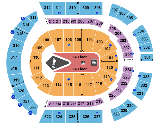 Bridgestone Arena Disturbed & 3 Days Grace Seating Chart