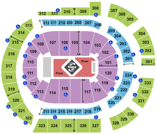 seating chart for Bridgestone Arena - Drake - eventticketscenter.com